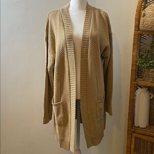 Long line cardigan Sz M tan Gap long sleeve cardigan new  tan brown